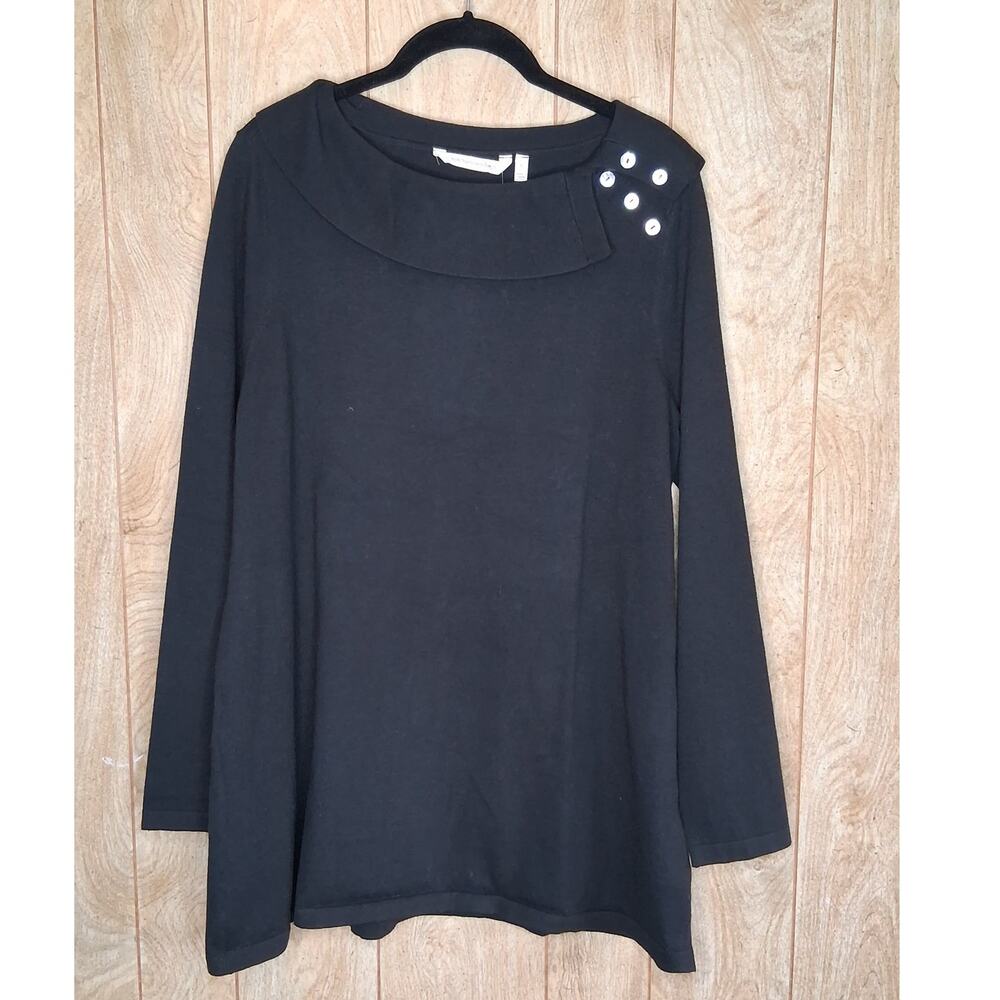 NWT Soft Surroundings Dimitra Sweater Black Size Large